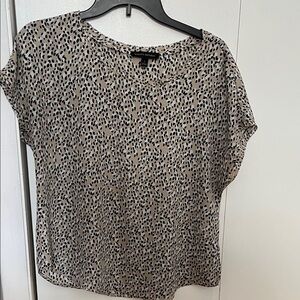 Banana Republic Black and Tan Patterned Blouse